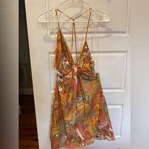 GIANNI BINI RUBY PAISLEY V NECK DRESS